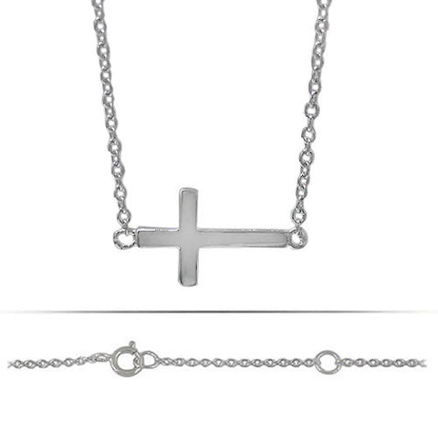 Dainty Sideways Cross Necklace