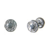 18K White Gold Screw Back Earrings - Circle of Stars