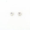 Sterling Silver Screw Back Earrings - Lavender Cubic Heart