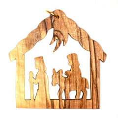 Olive Wood Christmas Decoration - JOSEPH AND MARY (C)