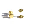 18K Gold Flower Screw Back Earrings