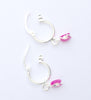 Drop Pink Moon Sterling Silver Hoop Earrings