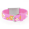 Medical Alert ID - Pink Flowers Silicone Bracelet