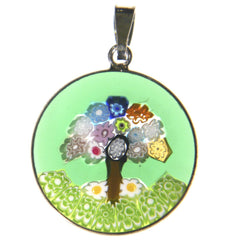 Millefiori Tree of Life Pendant (small Green)