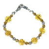 Medical Alert ID - Amber Colored Crystal Bracelet