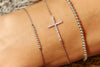 CZ Cross Silver Bracelet