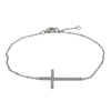 CZ Cross Silver Bracelet