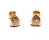 Screw Back 18K Gold Earrings - Triangle Cubic Zirconia